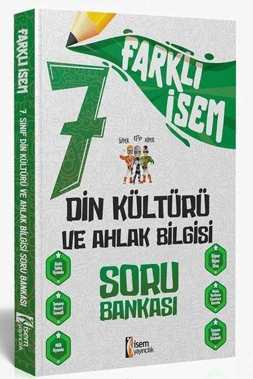 2024 7.Sınıf Din Kültürü ve Ahlak Bilgisi Farklı İsem Soru Bankası | İsem Yayıncılık - Ortaokul (İnce Kapak)
