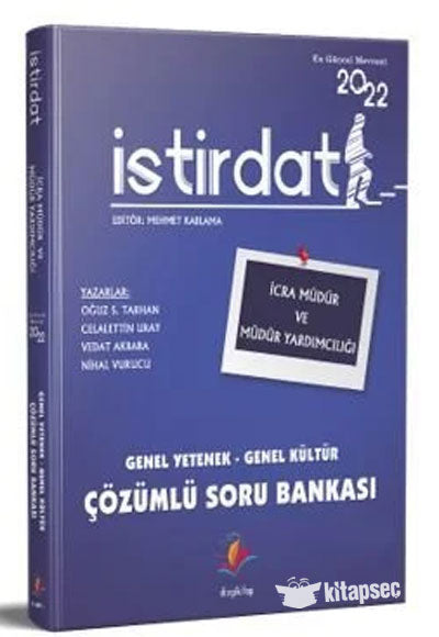 İcra Müdür ve Yardımcılığı İstirdat Genel Yetenek Genel Kültür Soru Bankası Çözümlü - Celalettin Uray kitap kapağı