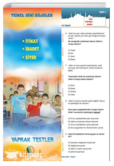 Temel Dini Bilgiler (Yaprak Test) - Komisyon kitap kapağı