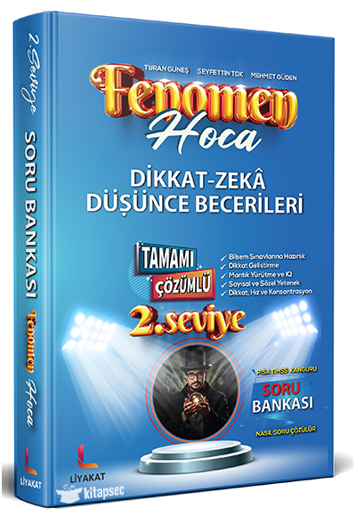 2.Seviye Dikkat Zeka ve Düşünce Becerileri -Bilsem Hazırlık Tamamı Çözümlü Soru Bankası - Mehmet Güden kitap kapağı