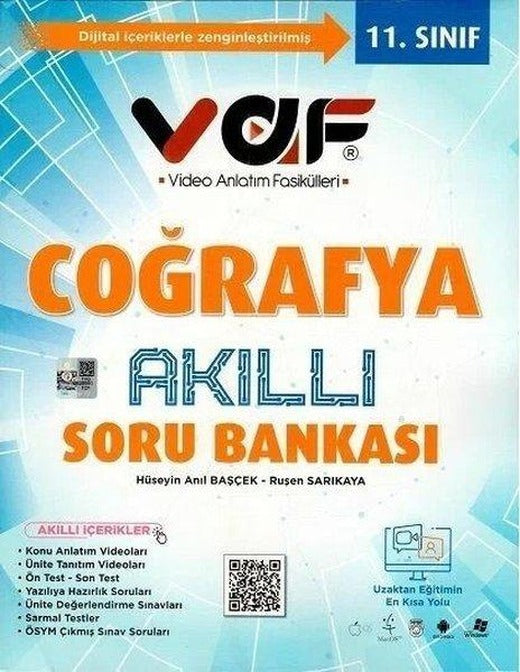 11.Sınıf Coğrafya Akıllı Soru Bankası | Vaf Yayınları (İnce Kapak)
