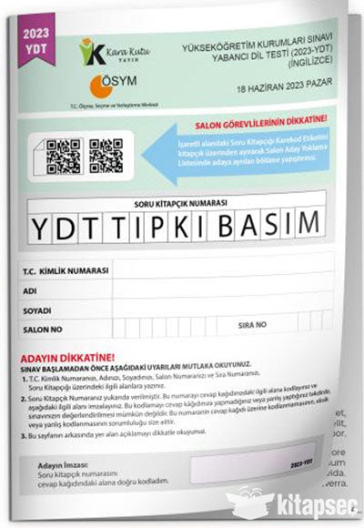 2023 YKS YDT İngilizce ÖSYM Tıpkı Basım Çıkmış Soru Deneme Kitapçığı (Video Çözümlü Türkiye Geneli) - Komisyon kitap kapağı