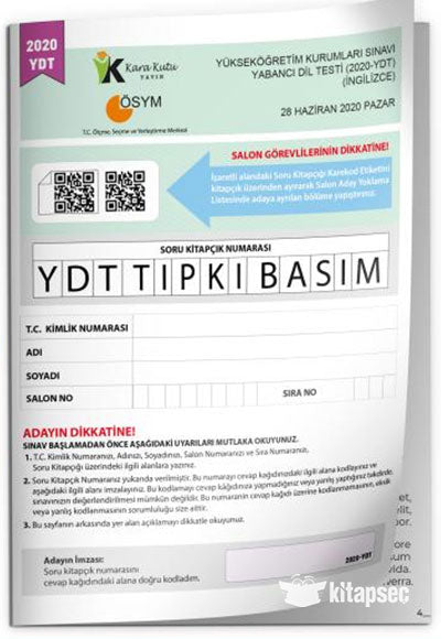 2020 YKS YDT İngilizce ÖSYM Tıpkı Basım Çıkmış Soru Deneme Kitapçığı (Video Çözümlü Türkiye Geneli) - Komisyon kitap kapağı