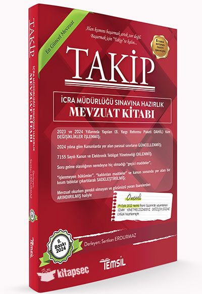 Takip İcra Müdürlüğü Sınavına Hazırlık Mevzuat Kitabı - Sertkan Erdurmaz kitap kapağı