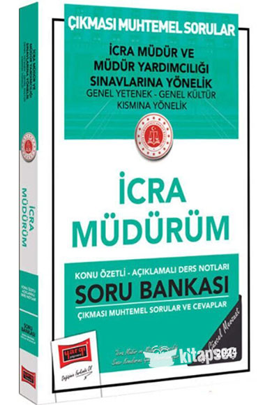 Adalet Bakanlığı İcra Müdür ve Müdür Yardımcılığı Sınavlarına Yönelik İcra Müdürüm Soru Bankası - Yargı Komisyon kitap kapağı