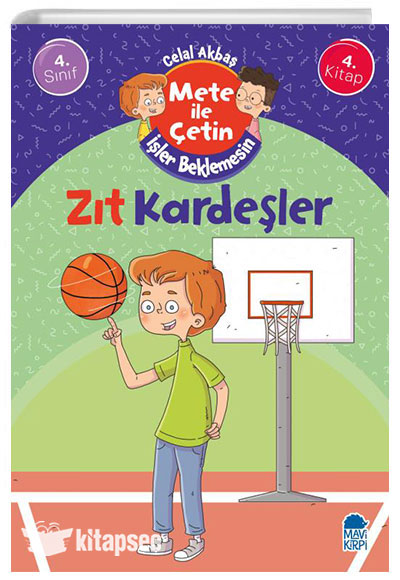 Zıt Kardeşler Mete İle Çetin İşler Beklemesin 4. Sınıf Hikaye Seti Mavi Kirpi - celal akbaş kitap kapağı