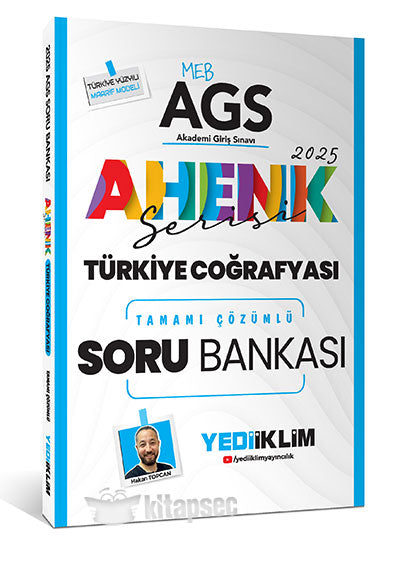 2025 MEB AGS Ahenk Serisi Türkiye Coğrafyası Tamamı Çözümlü Soru Bankası - Hakan Topcan kitap kapağı