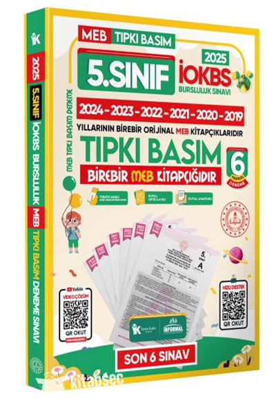 2025 5.Sınıf MEB İOKBS-BURSLULUK Çıkmış Soru Tıpkı Basım 6lı Deneme Paketi Video Çözümlü Türkiye G. - İnformal Komisyon kitap kapağı