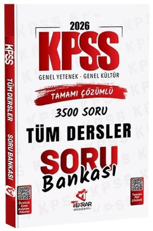 2026 KPSS Tüm Dersler Soru Bankası | Tekrar Akademi Yayınları (Ciltsiz)