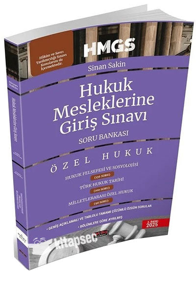 2025 HMGS Hukuk Felsefesi ve Sosyolojisi, Türk Hukuk Tarihi, Milletlerarası Özel Hukuk Soru Bankası - Sinan Sakin Savaş Yayınları - Sinan Sakin kitap kapağı