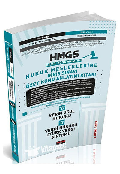 2025 HMGS Özet Konu Anlatımı Vergi Usul Hukuku Vergi Hukuku Savaş Yayınları - Mustafa Karadeniz kitap kapağı