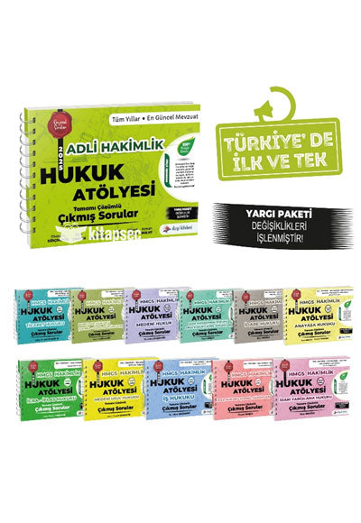 Hukuk Atölyesi Adli Hakimlik Tamamı Çözümlü Orijinal Çıkmış Sorular Seti - Mustafa Dinçdemir kitap kapağı