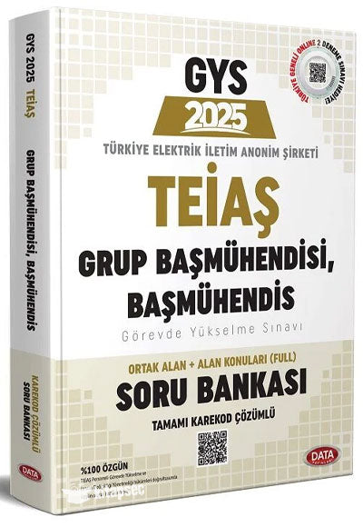 2025 GYS TEİAŞ Genel Müdürlüğü Grup Başmühendisi, Başmühendis Soru Bankası Çözümlü Görevde Yükselme - Data Komisyon kitap kapağı