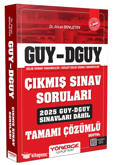 2026 GUY DGUY Gelir Uzman Yardımcılığı Çıkmış Sınav Soruları Yönerge Yayınları - Alican Dovletov kitap kapağı