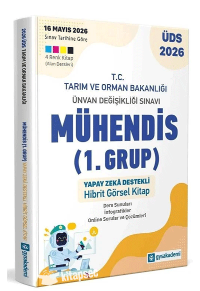 2026 ÜDS Tarım Ve Orman Bakanlığı Mühendis 1. Grup Yapay Zeka Destekli Görsel Hibrit Kitap GYSAkademi - Komisyon kitap kapağı