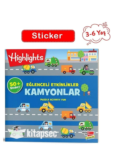 3-6 Yaş Kamyonlar - Sticker Eğlenceli Etkinliklerle Hikayeli Bulmacalar - Dikkat Atölyesi Komisyonu kitap kapağı