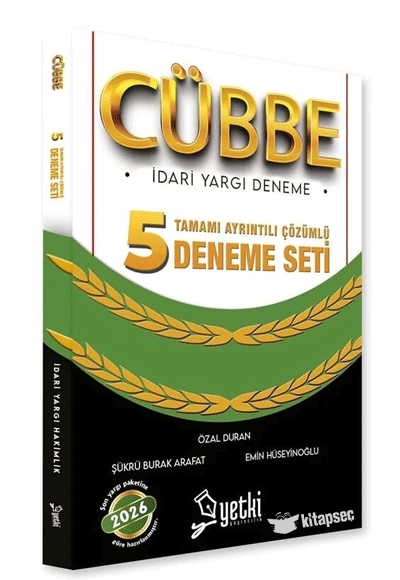 İdari Hakimlik CÜBBE 5 Deneme Çözümlü Yetki Yayınları - Yetki Komisyon kitap kapağı