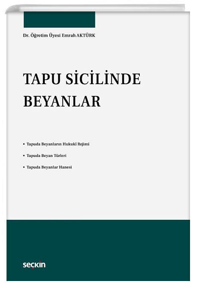 Tapu Sicilinde Beyanlar Seçkin Yayınları - Emrah Aktürk kitap kapağı