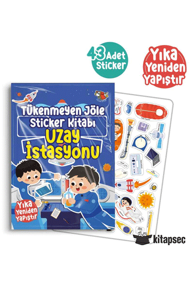 Tükenmeyen Jöle Sticker Kitabı Uzay İstasyonu - Komisyon kitap kapağı