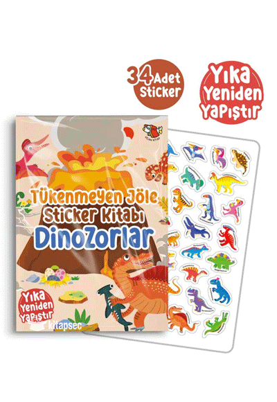 Tükenmeyen Jöle Sticker Kitabı Dinozorlar - Komisyon kitap kapağı