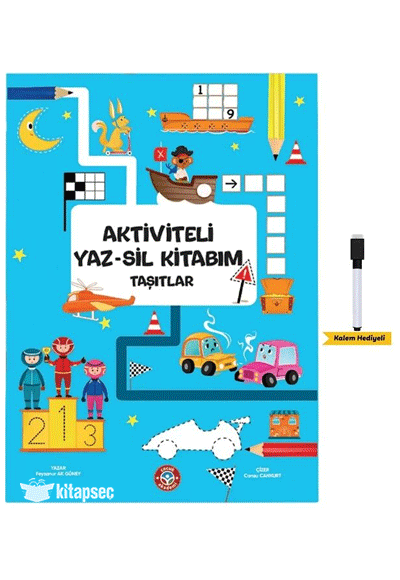 Aktiviteli Yaz-Sil Kitabım - Taşıtlar Çocuk Akademi - Cansu Cankurt kitap kapağı