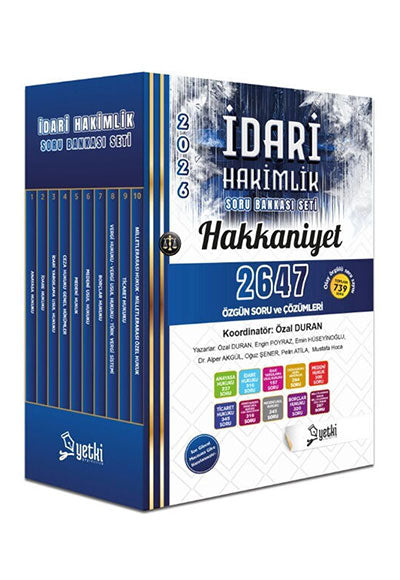 2026 HAKKANİYET İdari Hakimlik Soru Bankası Seti Çözümlü VİP Hukuk - Özal Duran kitap kapağı