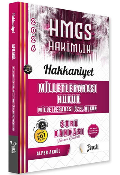 2026 Hakkaniyet Milletlerarası Hukuk Milletlerarası Özel Hukuk Soru Bankası Yetki Yayınları - Alper Akgül kitap kapağı