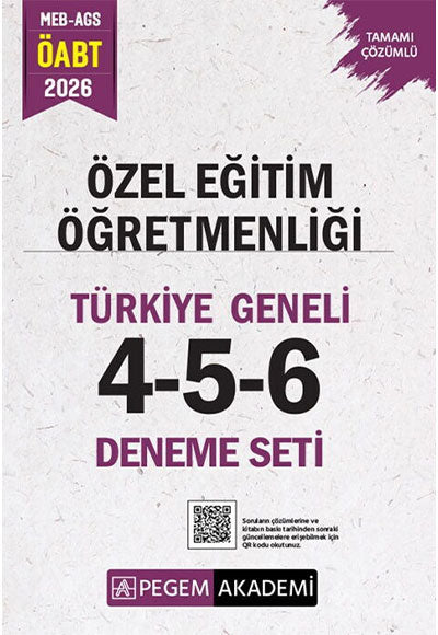 2026 MEB AGS ÖABT Özel Eğitim Öğretmenliği Tamamı Çözümlü Türkiye Geneli 4-5-6 (3'lü Deneme Seti) - Pegem Komisyon kitap kapağı