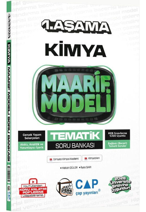 Üniversiteye Hazırlık Kimya Ders Platosu Maarif Modeli Tematik Soru Bankası 1. Aşama - Hakan Güler kitap kapağı