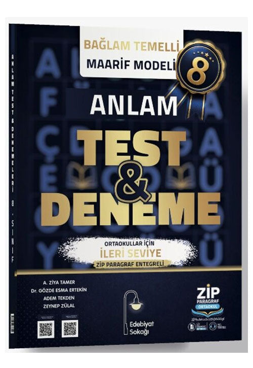 8. Sınıf Anlam Bilgisi Maarif Modeli İleri Düzey Test ve Deneme - A.Ziya Tamer kitap kapağı