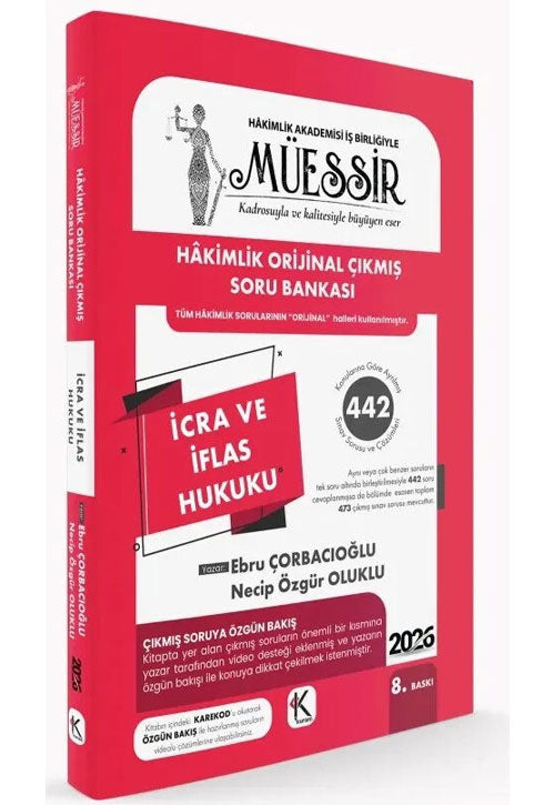 2026 MÜESSİR Hakimlik İcra ve İflas Hukuku Orijinal Çıkmış Soru Bankası Çözümlü 8. Baskı - - Necip Özgür Oluklu kitap kapağı