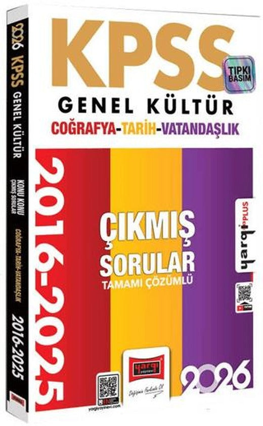 2026 KPSS Genel Kültür Tarih Coğrafya Vatandaşlık 2016 - 2026 Konu Konu Tamamı Çözümlü Çıkmış Sorular