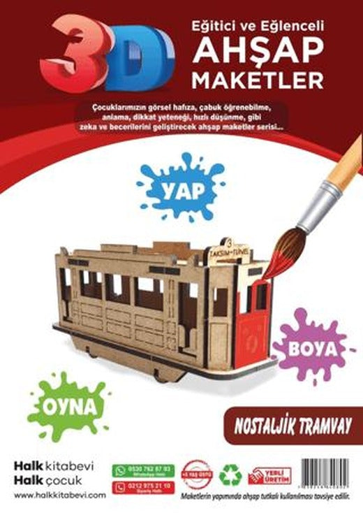 Nostaljik Tramvay Ahşap Maket | Halk Kitabevi