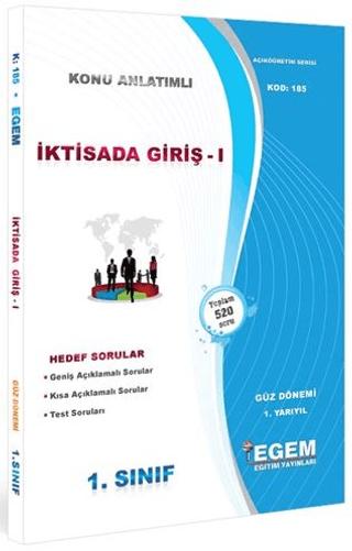 1. Sınıf 1. Yarıyıl İktisada Giriş 1 Konu Anlatımlı Soru Bankası - Kod 185