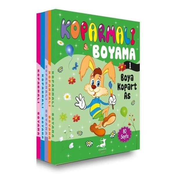 Koparmalı Boyama Seti 1 - 5 Kitap Takım | Olimpos Çocuk (İnce Kapak)