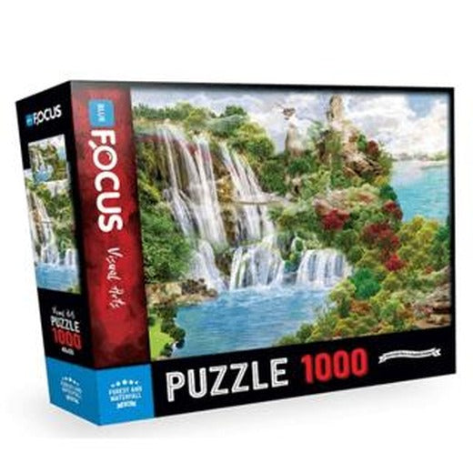 1000 Parça Forest And Waterfall Orman Ve Şelale Blue Focus Yayınları | Blue Focus Yayınları