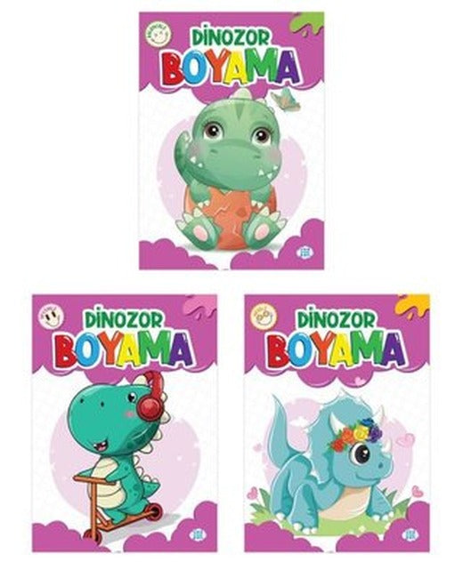 Dinozor Boyama Seti - 3 Kitap Takım | Dokuz Yayınları