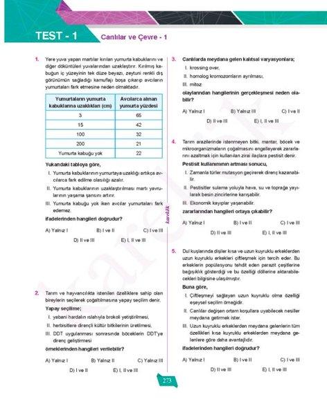 AYT Biyoloji Soru Bankası (2.Oturum) | Karekök Eğitim Yayın (İnce Kapak)  - Resim 7