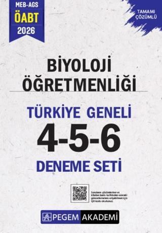2026 MEB AGS ÖABT Biyoloji Öğretmenliği Tamamı Çözümlü Türkiye Geneli 4-5-6 (3'lü Deneme Seti) | Pegem Akademi Yayıncılık (Ciltsiz)  - Resim 1