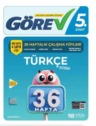 5. Sınıf Türkçe Görev 36 Haftalık Çalışma Föyleri