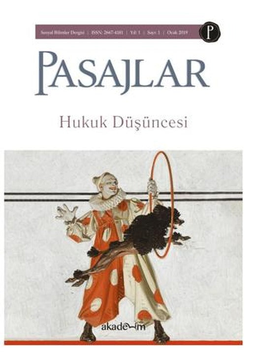 Pasajlar Sosyal Bilimler Dergisi Sayı 1 - Hukuk Düşüncesi | Pasajlar Sosyal Bilimler Dergisi (Ciltsiz)
