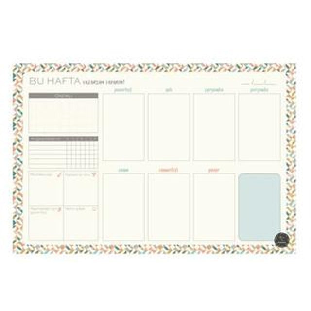 Süresiz Haftalık Planlayıcı - Geometrik Desenli | Paloma Yayınevi