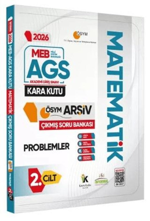 2026 MEB-AGS Matematik Kara Kutu 2. Cilt PROBLEMLER ÖSYM Çıkmış Soru Bankası Dijital Çözümlü | Karakutu Yayın (Ciltsiz)