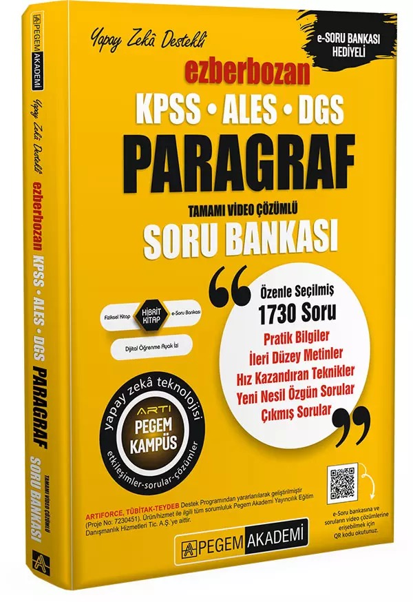 Ezberbozan KPSS ALES DGS Paragraf Soru Bankası | Pegem Akademi Yayıncılık