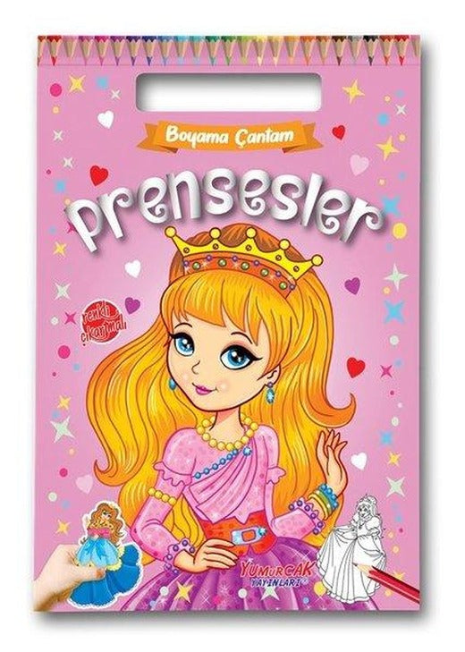 Prensesler - Boyama Çantam - Renkli Çıkartmalı | Yumurcak Yayınları (İnce Kapak)