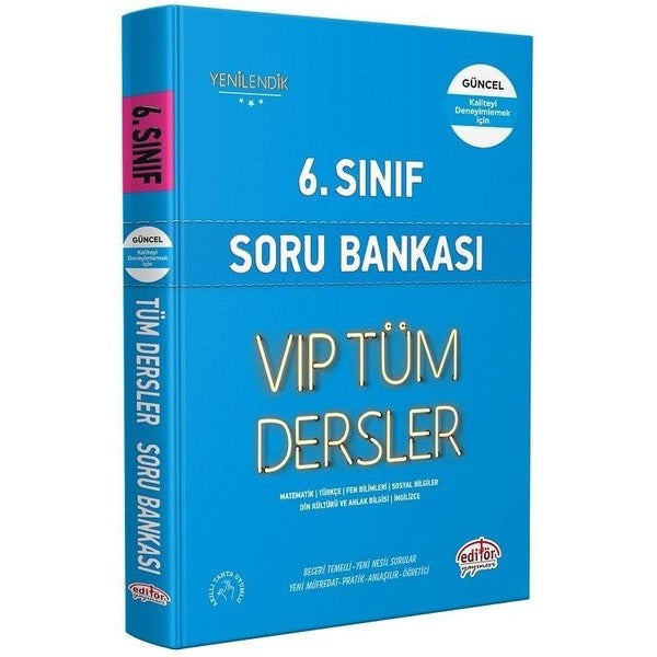 6.Sınıf VIP Tüm Dersler Soru Bankası - Mavi Kitap | Editör (İnce Kapak)