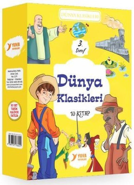 3. Sınıf Dünya Klasikleri Seti - 10 Kitap Takım | Yuva (İnce Kapak)