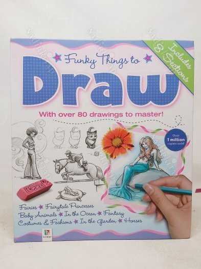 FUNKY THİNGS TO DRAW with över 80 drawings to master(çocuklar için çizim) - Komisyon kitap kapağı