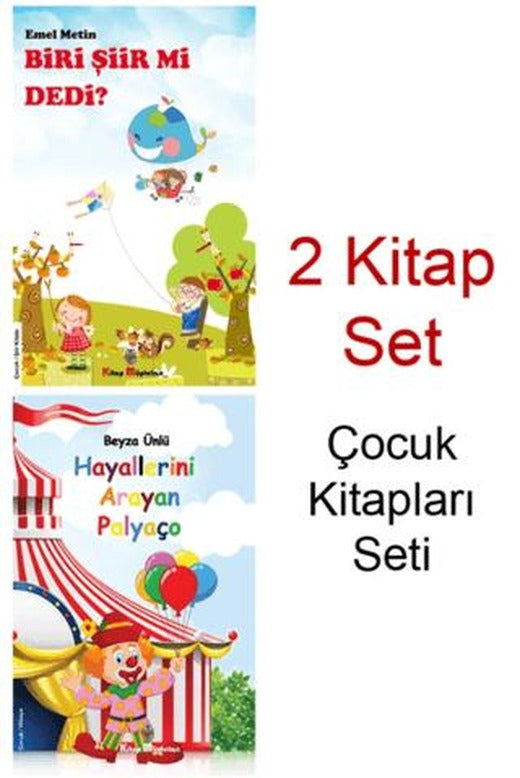 Biri Şiir Mi Dedi - Hayallerini Arayan Palyaço Çocuk Kitapları Seti (2 Kitap) | Kitap Müptelası Yayınları (Ciltsiz)