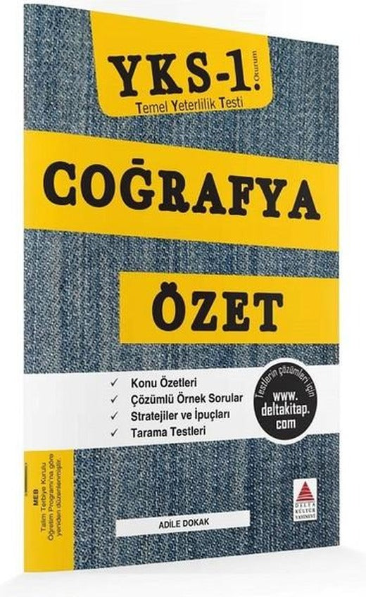 YKS 1.Oturum Coğrafya Özet TYT | Delta Kültür-Eğitim (İnce Kapak)